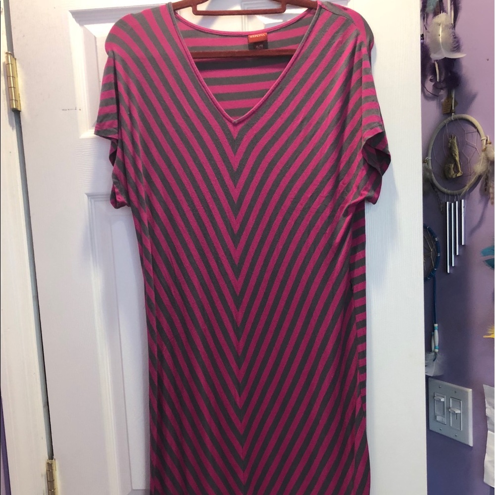 Below Knee Cotton Striped Dress